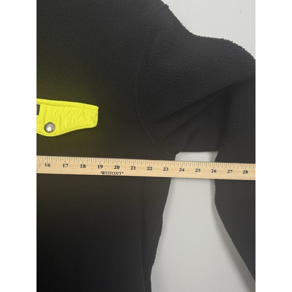 Polo Ralph Lauren Black Fleece Pullover Half Zip Yellow Trim Men's L Streetwear - Picture 9 of 10